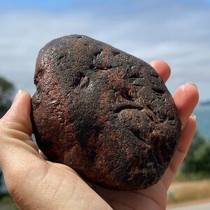 Oregon Black Rainbow Obsidian Raw Natural Large Round Stone Spiritual Protection